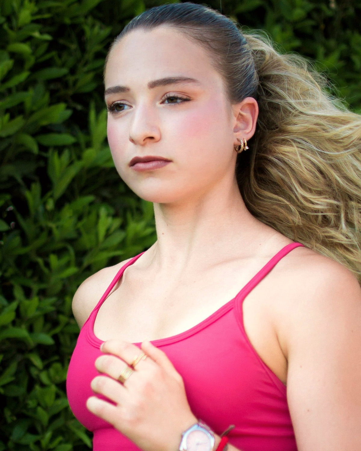 Top Aurora Alça Fina, Rosa Pink