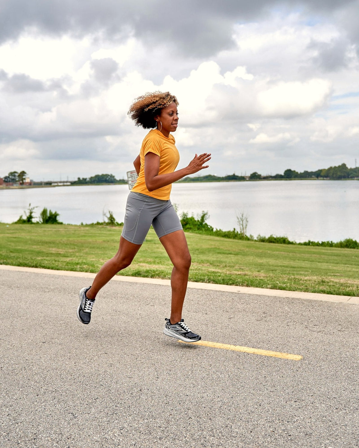 Camiseta Dry Running, Amarelo Sol