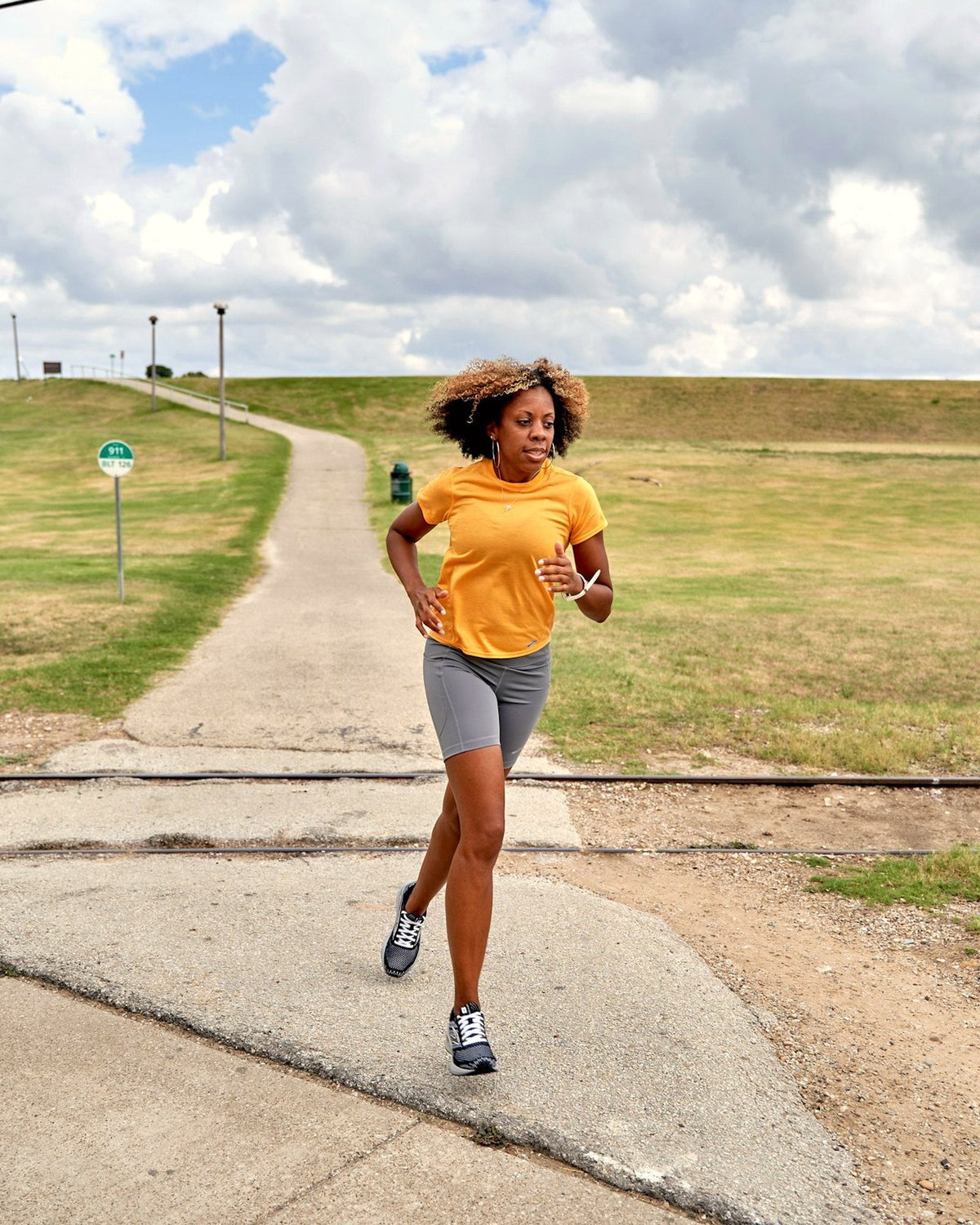 Camiseta Dry Running, Amarelo Sol